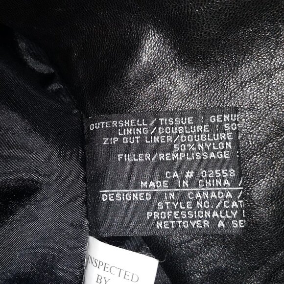 Danier Canada Ladies Size Large Zipper Closure Black Leather Coat - Picture 5 of 7
